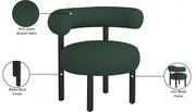 Bordeaux Boucle Fabric Upholstered Accent Chair in Green - 495Green