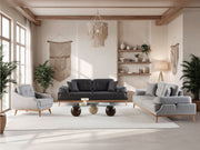 Boss 4-pieces (2 Sofa & 2 Chair) Livingroom in Light Grey - Anthracite - 200-ZEN-BOS-LGRE-ANT-3311