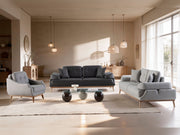 Boss 4-pieces (2 Sofa & 2 Chair) Livingroom in Light Grey - Anthracite - 200-ZEN-BOS-LGRE-ANT-3311