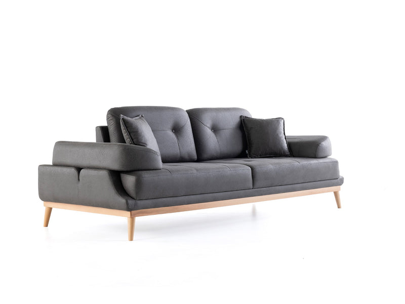 Boss 4-pieces (2 Sofa & 2 Chair) Livingroom in Light Grey - Anthracite - 200-ZEN-BOS-LGRE-ANT-3311