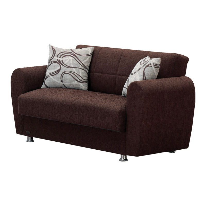 Boston 61 in. Convertible Sleeper Loveseat in Brown with Storage - Gate FurnitureLoveseat