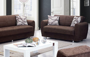 Boston 61 in. Convertible Sleeper Loveseat in Brown with Storage - Gate FurnitureLoveseat