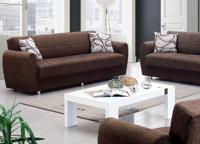 Boston 89 in. Convertible Sleeper Sofa in Brown with Storage - Gate FurnitureSleeper Sofa