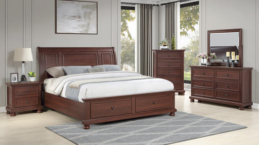 Boston king 5 Pc Bedroom Set in Walnut - Boston king 5 Pc Bedroom Set in Walnut