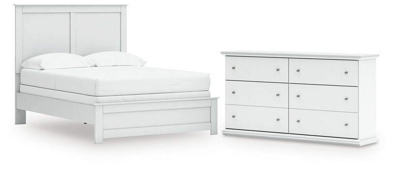 Bostwick Shoals Full Panel Bed and Dresser in White - PKG021569