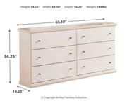Bostwick Shoals Full Panel Bed and Dresser in White - PKG021569