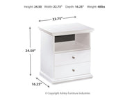 Bostwick Shoals Full Panel Bed, Dresser, Mirror and Nightstand in White - PKG021566