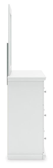 Bostwick Shoals King Panel Bed, Dresser and Mirror in White - PKG021579