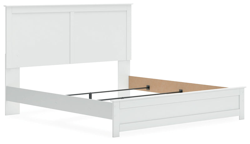 Bostwick Shoals King Panel Bed with Dresser and Nightstand in White from Ashley - Luna Furniture
