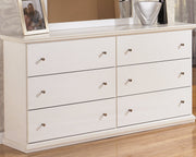 Bostwick Shoals Queen Panel Bed with Dresser and Nightstand in White from Ashley - Luna Furniture