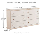 Bostwick Shoals Queen Panel Bed with Dresser and Nightstand in White from Ashley - Luna Furniture