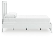 Bostwick Shoals Queen Panel Bed with Mirrored Dresser and Nightstand in White from Ashley - Luna Furniture