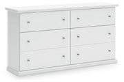 Bostwick Shoals Twin Panel Bed and Dresser in White - PKG021561