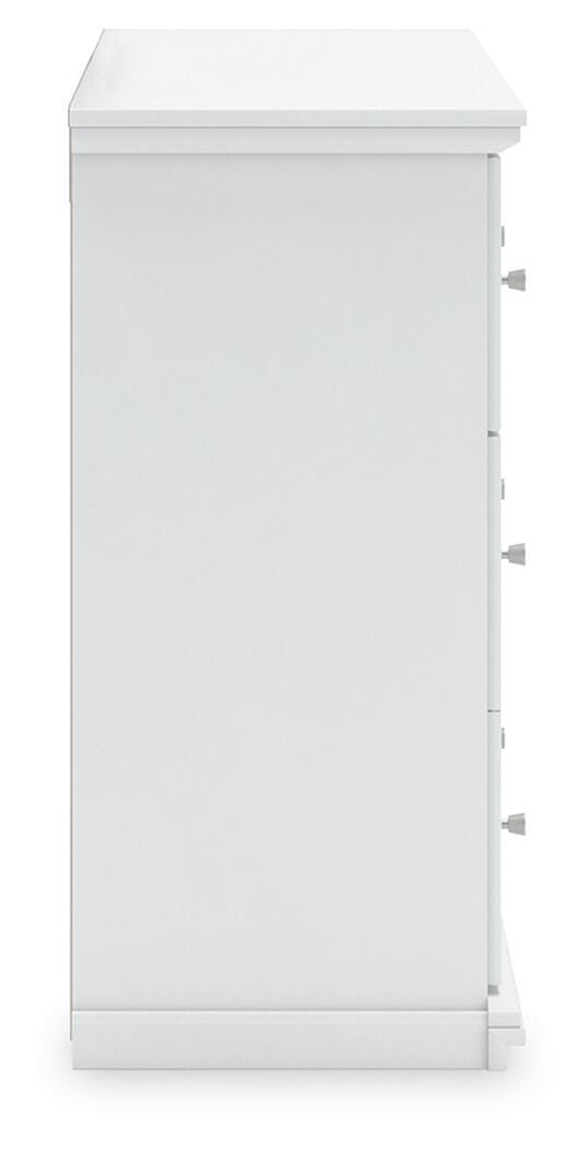 Bostwick Shoals Twin Panel Bed and Dresser in White - PKG021561