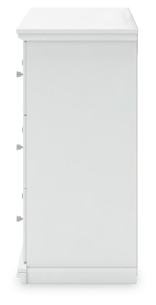 Bostwick Shoals Twin Panel Bed and Dresser in White - PKG021561
