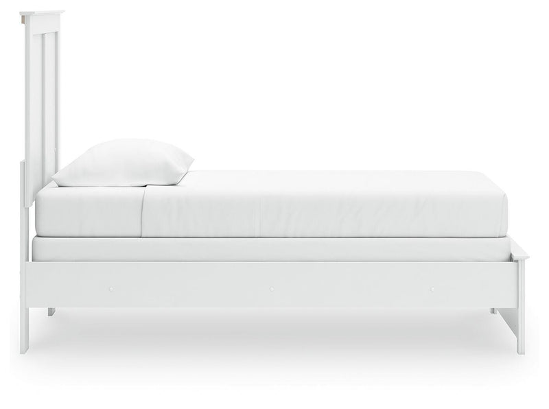 Bostwick Shoals Twin Panel Bed and Dresser in White - PKG021561