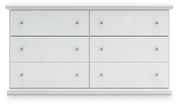 Bostwick Shoals Twin Panel Bed and Dresser in White - PKG021561