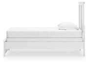 Bostwick Shoals Twin Panel Bed, Dresser, Mirror and Chest in White - PKG021559