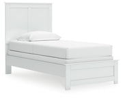 Bostwick Shoals Twin Panel Bed with Mirrored Dresser and Nightstand in White from Ashley - Luna Furniture