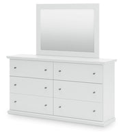Bostwick Shoals White Full Panel Bed, Dresser and Mirror - B139B48