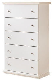 Bostwick Shoals White King Panel Bed, Dresser, Mirror and Chest - B139B54