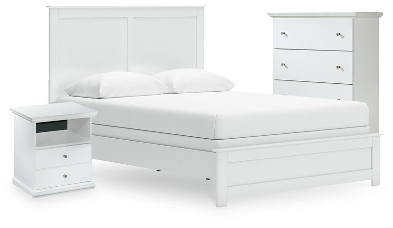 Bostwick Shoals White Queen Panel Bed, Cheat and Nightstand - B139B68
