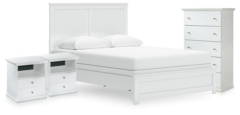 Bostwick Shoals White Queen Panel Bed, Chest and 2 Nightstands - B139B59