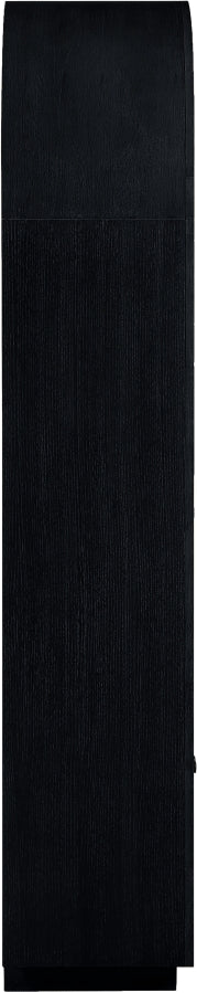 Botanical Natural Cane And Solid Wood Bookcase in Black - 77021Black