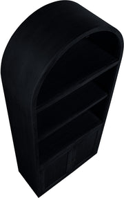 Botanical Natural Cane And Solid Wood Bookcase in Black - 77021Black