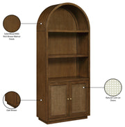 Botanical Natural Cane And Solid Wood Bookcase in Brown - 77021Brown