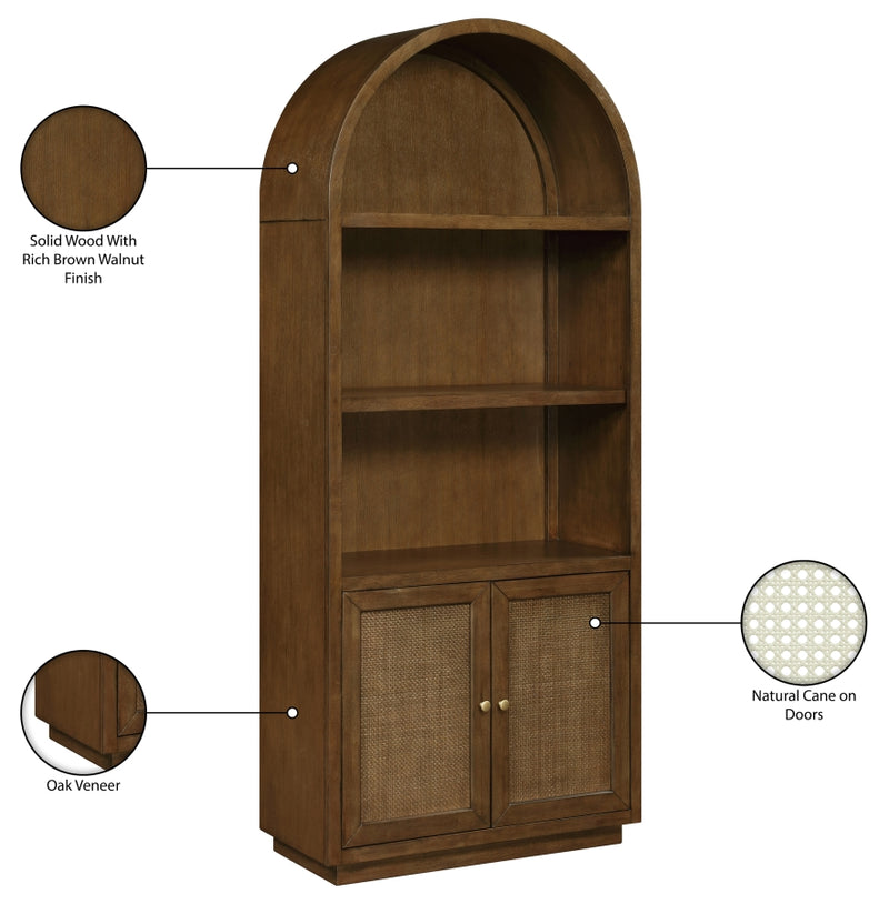 Botanical Natural Cane And Solid Wood Bookcase in Brown - 77021Brown