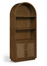 Botanical Natural Cane And Solid Wood Bookcase in Brown - 77021Brown