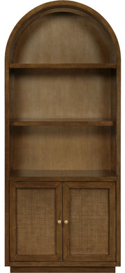 Botanical Natural Cane And Solid Wood Bookcase in Brown - 77021Brown