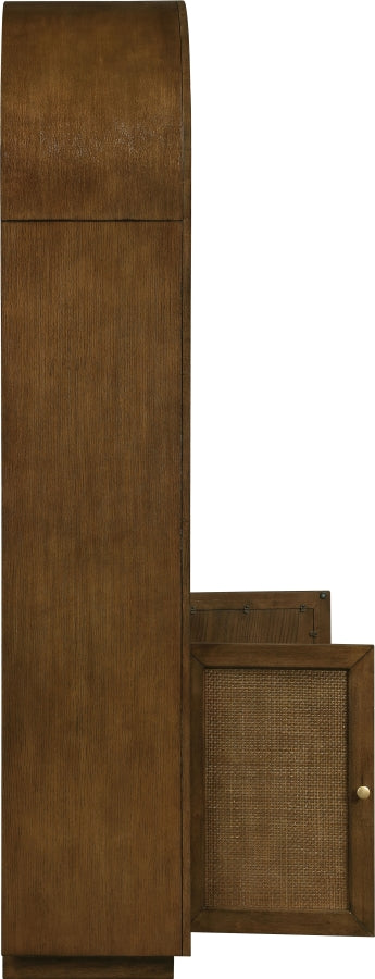 Botanical Natural Cane And Solid Wood Bookcase in Brown - 77021Brown