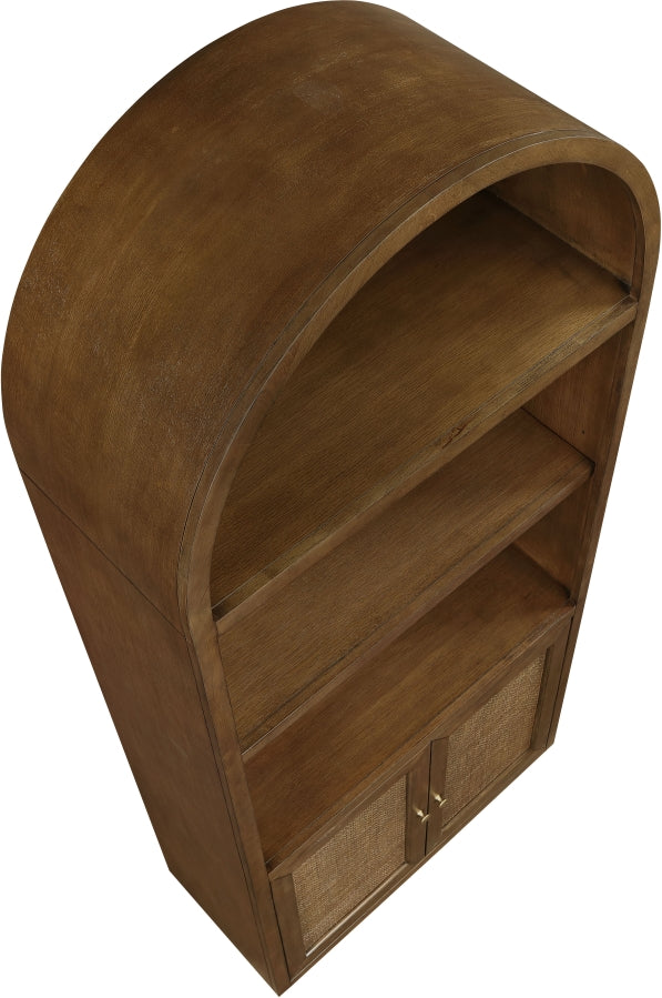 Botanical Natural Cane And Solid Wood Bookcase in Brown - 77021Brown