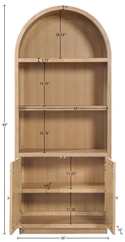 Botanical Natural Cane And Solid Wood Bookcase in Natural - 77021Natural