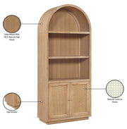 Botanical Natural Cane And Solid Wood Bookcase in Natural - 77021Natural
