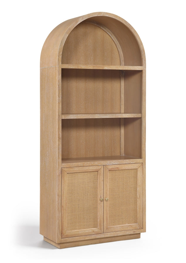 Botanical Natural Cane And Solid Wood Bookcase in Natural - 77021Natural