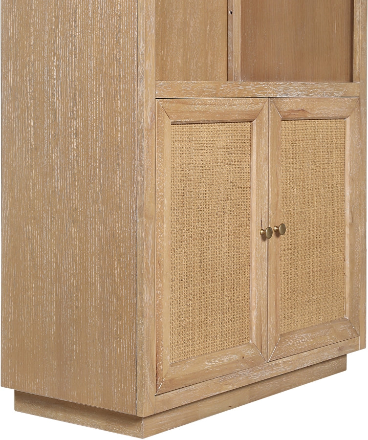Botanical Natural Cane And Solid Wood Bookcase in Natural - 77021Natural