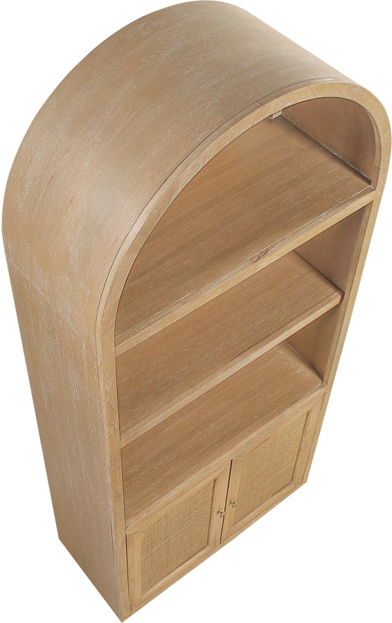 Botanical Natural Cane And Solid Wood Bookcase in Natural - 77021Natural