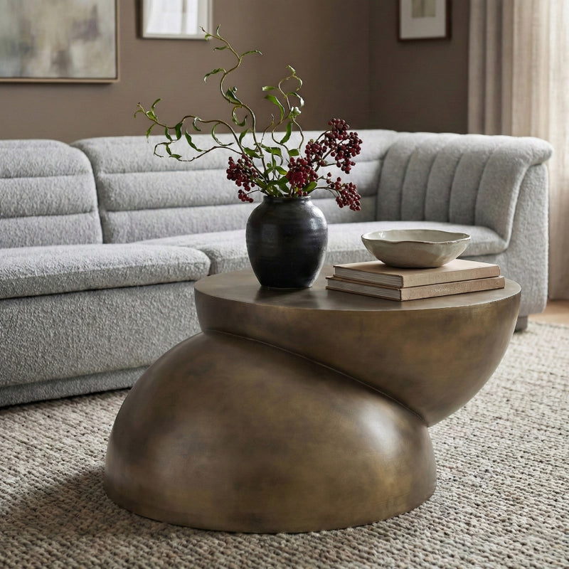 Boulder Iron Coffee Table in Gold - 77034Gold-CT