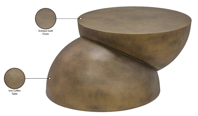 Boulder Iron Coffee Table in Gold - 77034Gold-CT