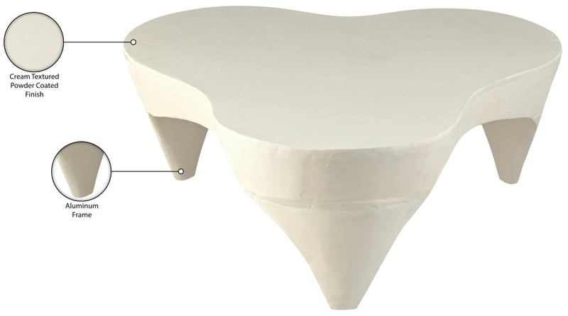 Bourges Aluminium Coffee Table in Cream - 99031Cream-CT