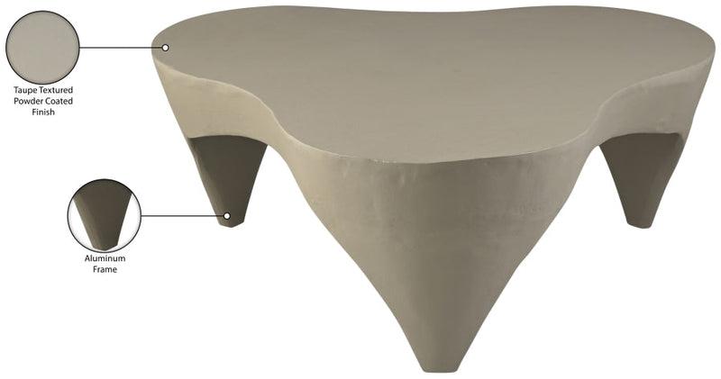 Bourges Aluminium Coffee Table in Taupe - 99031Taupe-CT