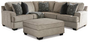 Bovarian 2-Piece Sectional with Ottoman in Stone - PKG001481