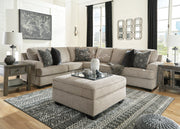 Bovarian 3-Piece Sectional with Ottoman in Stone - PKG001482