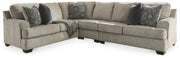 Bovarian 3-Piece Sectional with Ottoman in Stone - PKG001482