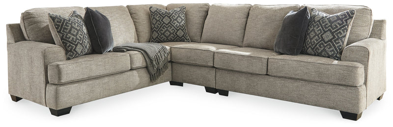 Bovarian 3-Piece Sectional with Ottoman in Stone - PKG001482