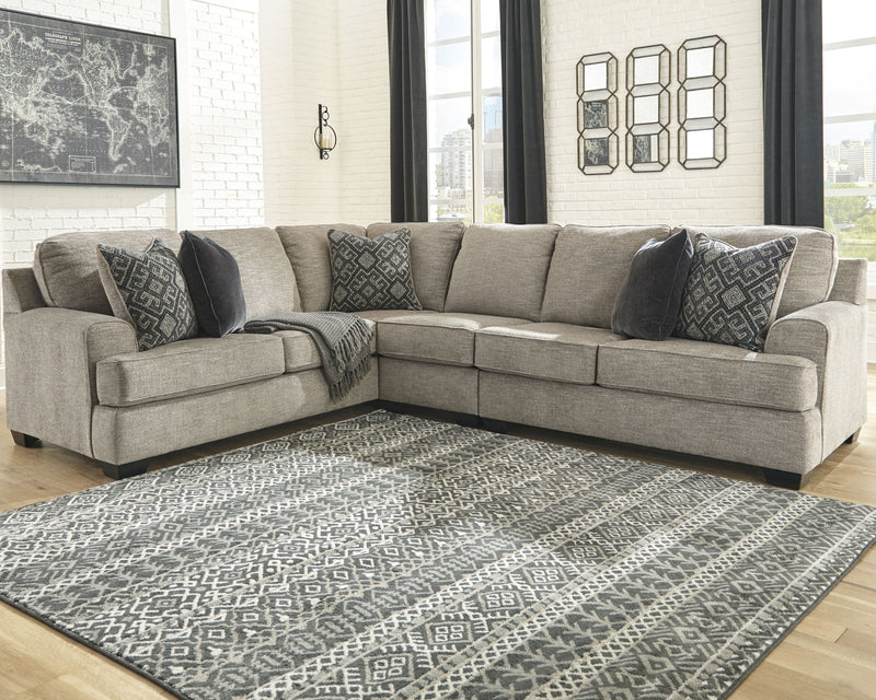 Bovarian 3-Piece Sectional with Ottoman in Stone - PKG001482