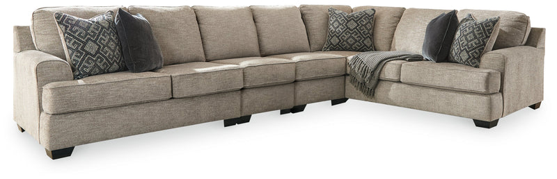 Bovarian 4-Piece Sectional with Ottoman in Stone - PKG016152